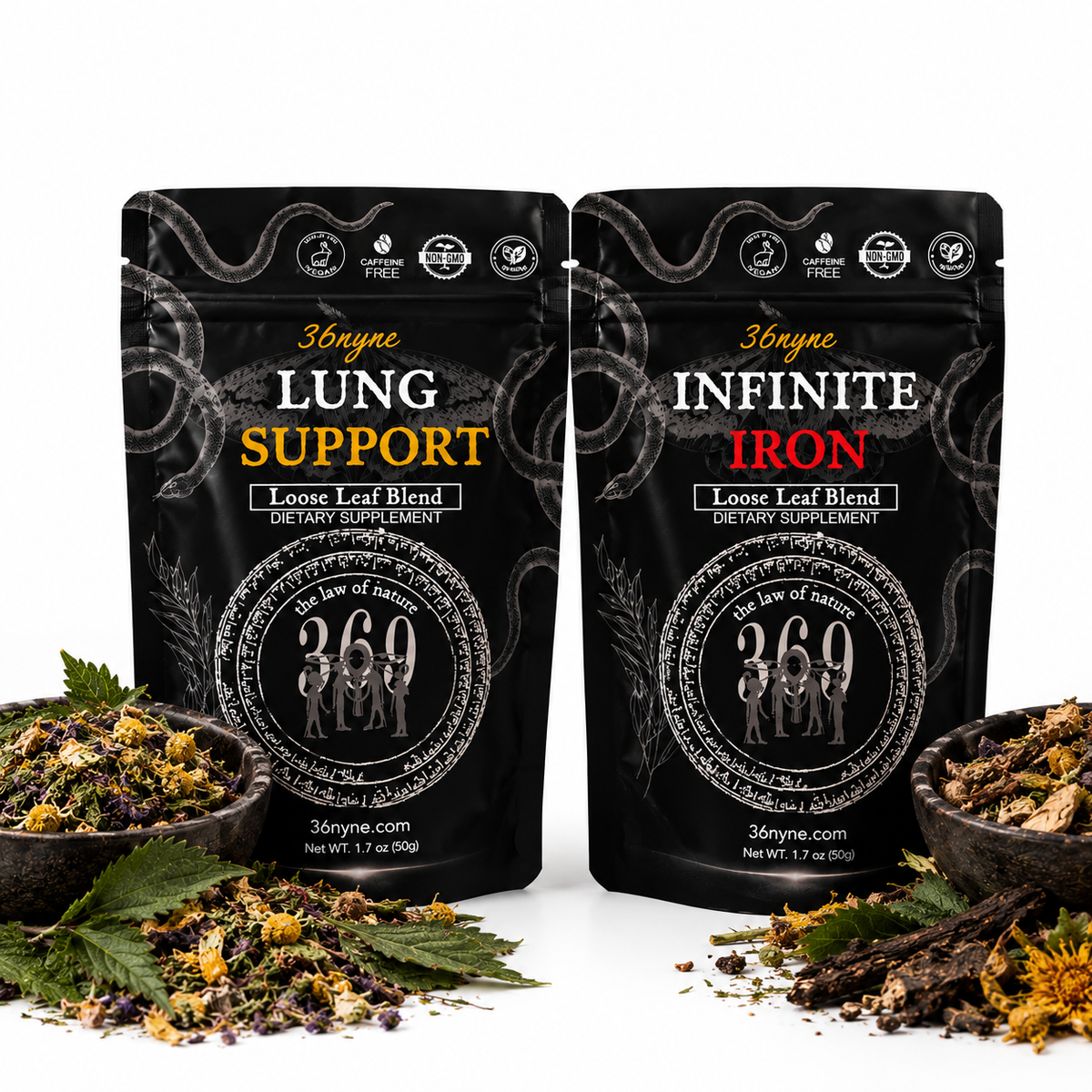 Lung Support & Infinite Iron Herbal Tea Bundle – 2-Pack Loose Leaf Tea Blends
